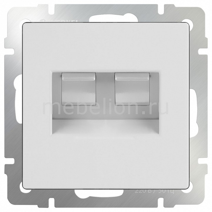 

Розетка телефонная RJ-11 без рамки Белый WL01-RJ11-45