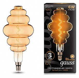 Лампа светодиодная [LED] Gauss E27 6W 2400K