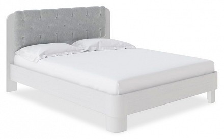 Полутораспальная кровать Wood Home 1  белый с брашированием  