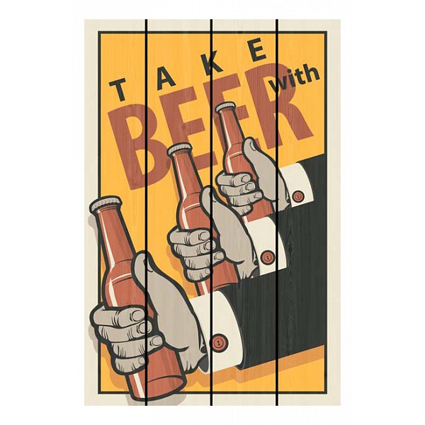 

Картина (60х90 см) Take beer DE-104-440, (60х90 см) Take beer DE-104-440, Желтый;коралловый;черный
