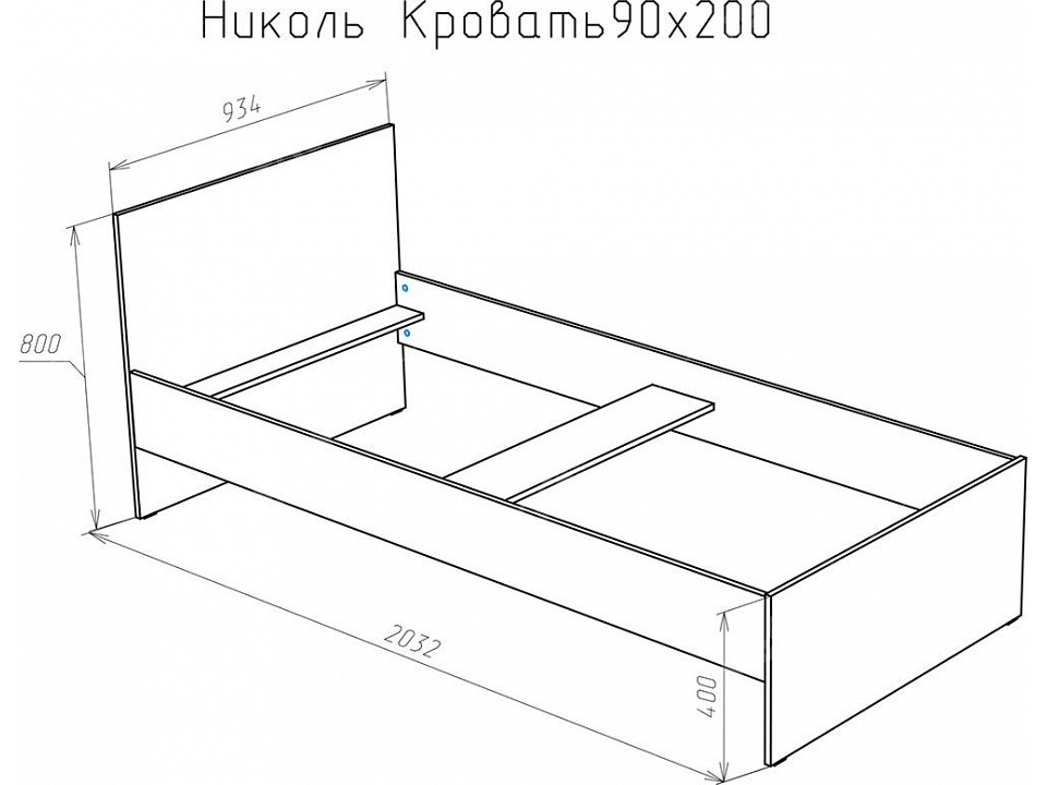 Кровать николь 90х200 одноместная