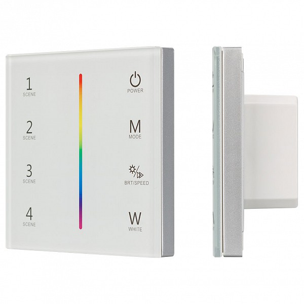 

Панель-регулятора цвета RGBW сенсорная встраиваемая Sens SMART-P22-RGBW White (12-24V, 4x3A, 2.4G), Sens SMART-P22-RGBW White (12-24V, 4x3A, 2.4G)
