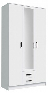 Шкаф 3-х дверный Трио (белый, зеркальный) 