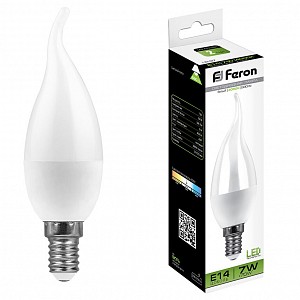 Лампа светодиодная [LED] Feron E14 7W 4000K