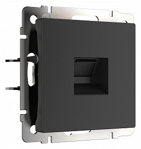 Розетка Ethernet RJ-45 и со шторками, без рамки черный матовый W5120108