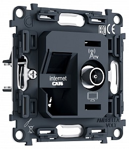 Механизм ТВ-розетки оконечные и розетки Ethernet RJ-45 со шторкам VM PR195