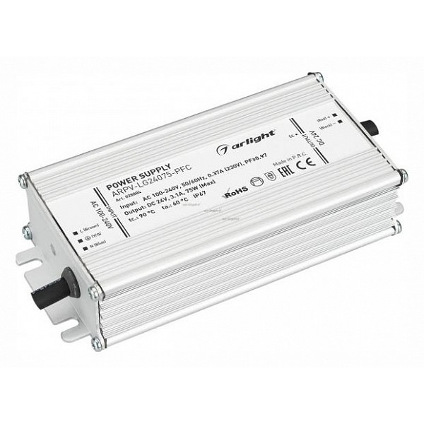 

Блок питания ARPV-LG24075-PFC 75Вт 24В 028884, ARPV-LG24075-PFC 75Вт 24В 028884