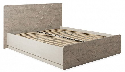 Кровать двуспальная Амели с подъемным механизмом   бетон чикаго бежевый, шелковый камень