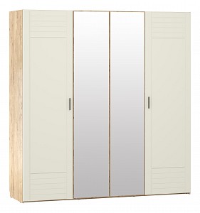 Шкаф 4-х дверный Livorno (зеркальный, софт панакота) 