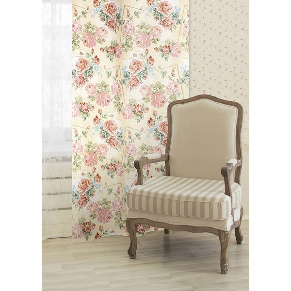 

Портьера (100x250 см) 2 шт. Rose delicate, Бежевый;розовый, (100x250 см) 2 шт. Rose delicate