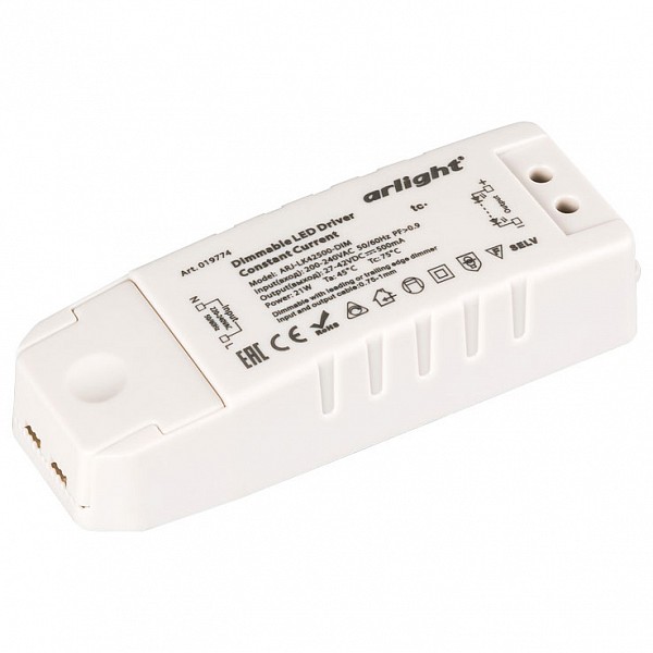 фото Блок питания 27-42В 21Вт ARJ-LK42500-DIM (21W, 500mA, PFC, Triac) Arlight