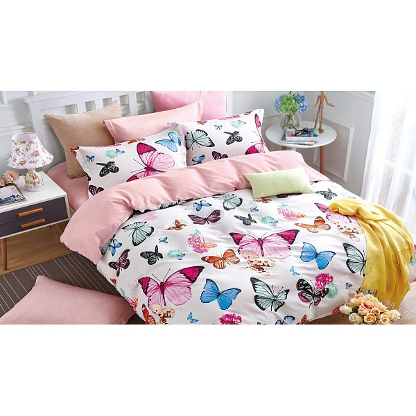 

Комплект двуспальный Satin lux, Satin lux, Белый;розовый