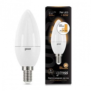 Лампа светодиодная [LED] Gauss E14 7W 3000K