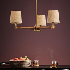 Люстра на штанге Imperiumloft Jorgenson White/Dark wood 203579-26 (Китай)