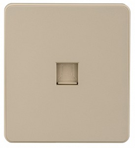 Розетка Ethernet RJ-45 и со шторками, без рамки ROUND KR-78-0724-7