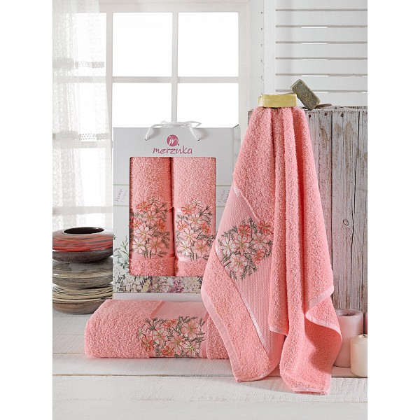

Набор полотенец для ванной Floral, Персиковый, Floral