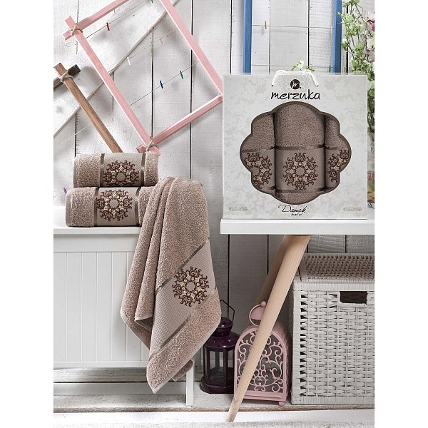 

Набор полотенец для ванной Damask, Коричневый, Damask