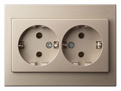 Розетка двойная с заземлением EPSILON 28-312