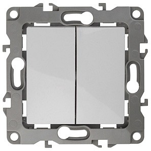 Переключатель двухклавишный без рамки Эра 12 12-1004-01 Переключатель двухклавишный без рамки Эра 12 12-1004-01