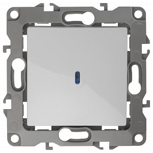 Выключатель одноклавишный с подсветкой без рамки Эра 12 12-1102-01