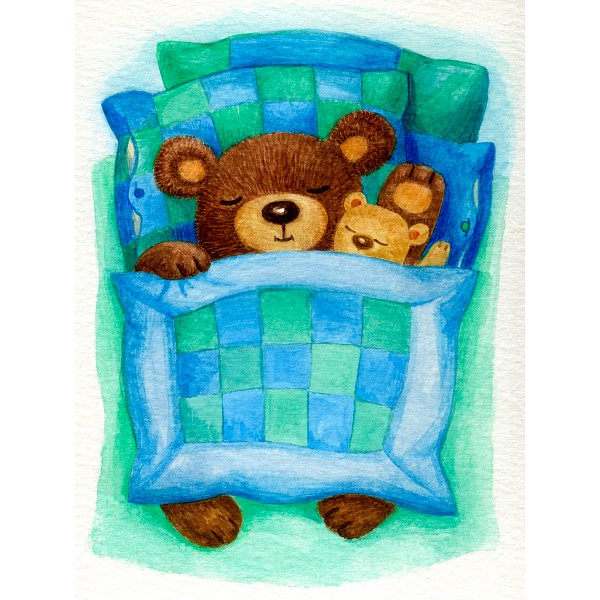 фото Картина (30х40 см) Медвежонок в кроватке HE-101-569 Ekoramka