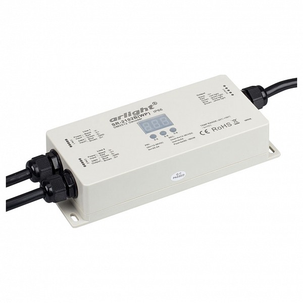 

Декодер DMX SR-2102BWP (12-36V, 240-720W, 4CH), SR-2102BWP (12-36V, 240-720W, 4CH)