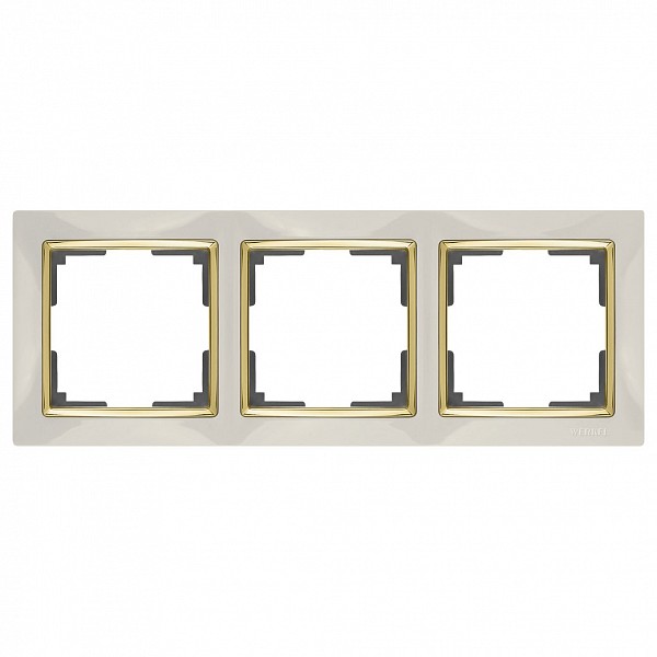 

Рамка на 3 поста Snabb WL03-Frame-03-ivory-GD, Snabb WL03-Frame-03-ivory-GD