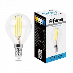 Лампа светодиодная [LED] Feron E14 7W 6400K