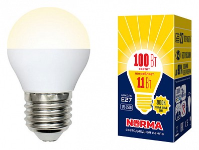 Лампа светодиодная [LED] Volpe E27 11W 3000K