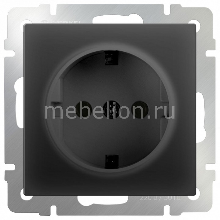 

Розетка с заземлением без рамки Черный матовый WL08-SKG-01-IP20, Черный матовый WL08-SKG-01-IP20