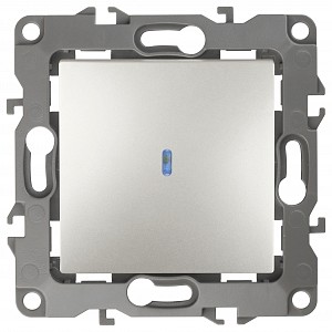 Выключатель одноклавишный с подсветкой без рамки Эра 12 12-1102-15