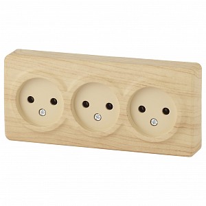 Розетка тройная без заземления Эра Эксперт 11-2207-11