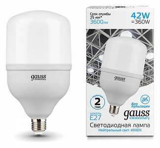 Лампа светодиодная [LED] Gauss E27 42W 4000K