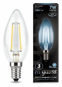 Лампа светодиодная [LED] Gauss E14 7W 4100K