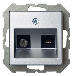 ТВ-розетка и розетка Ethernet RJ-45 без рамки EPSILON 28-183