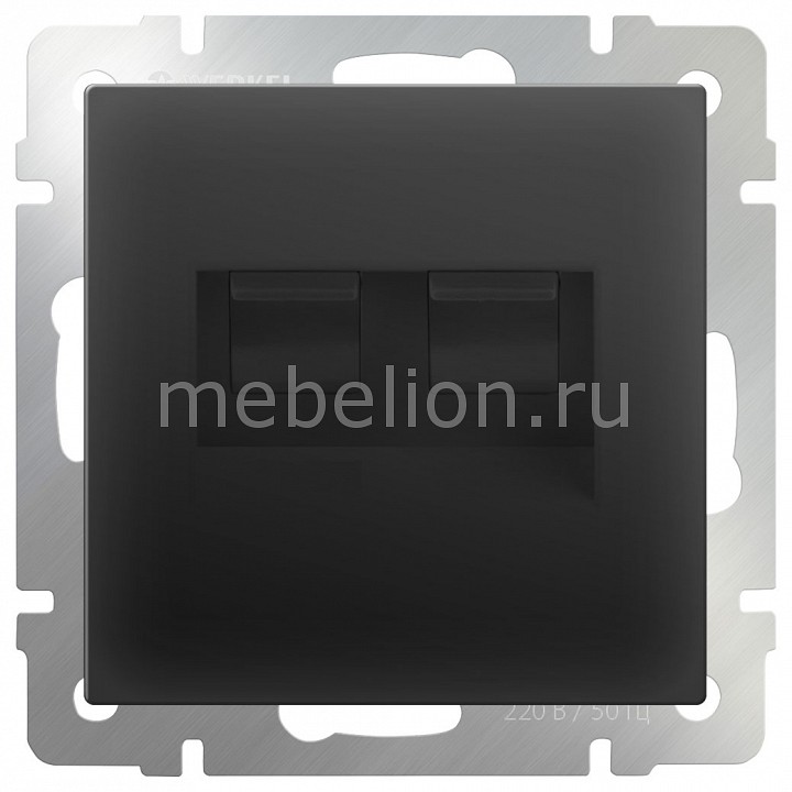

Розетка двойная Ethernet RJ-45 без рамки Черный матовый WL08-RJ45+RJ45, Черный матовый WL08-RJ45+RJ45