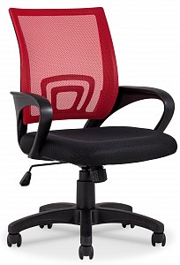 Кресло офисное Topchairs Simple, красный, черный, ткань, сетка