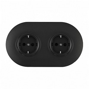Розетка с заземлением и со шторкой SET08-2 SET08-2-40-1x2 black