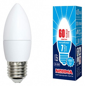 Лампа светодиодная [LED] Volpe E27 7W 4000K