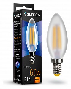 Лампа светодиодная Candle VG10-C2E14warm6W-F