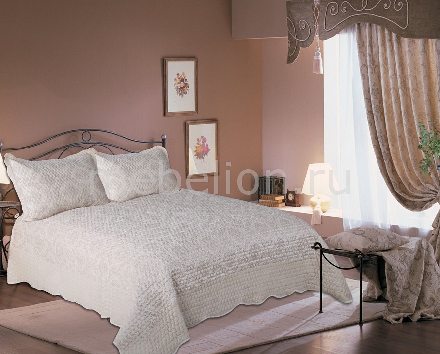 

Покрывало с наволочками евростандарт Damask, Damask, Бежевый;молочный