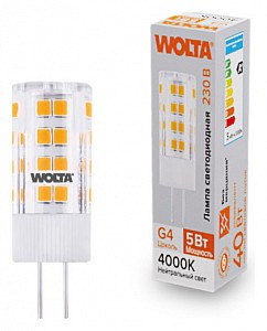 Лампа светодиодная [LED] Wolta G4 5W 4000K