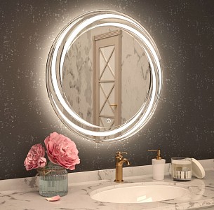 Зеркало настенное с подсветкой (80x80 см) Romantic AM-Rom-800-800-DS-F