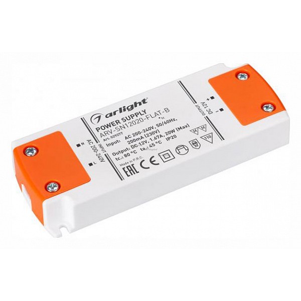 

Блок питания ARV-SN12020-FLAT-B 20Вт 12В 029277, ARV-SN12020-FLAT-B 20Вт 12В 029277