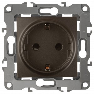 Розетка с заземлением и со шторкой, без рамки Эра 12 12-2102-13
