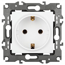 Розетка с заземлением и со шторкой, без рамки Эра 12 12-2101-01М