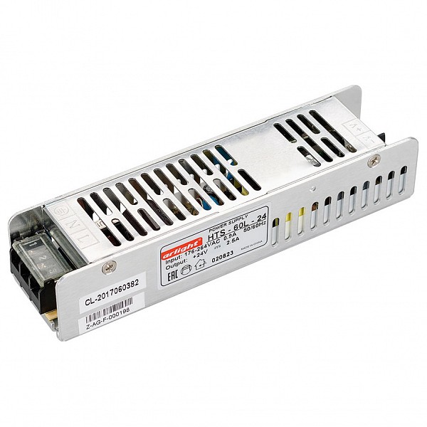

Блок питания 24В 60Вт HTS-60L-24 (24V, 2.5A, 60W), 24В 60Вт HTS-60L-24 (24V, 2.5A, 60W)