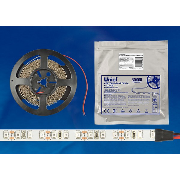 

Лента светодиодная [5 м] ULS-2835-60LED/m-8mm-IP65-DC12V-9,6W/m-5M-W катушка в герметичной упаковке, ULS-2835-60LED/m-8mm-IP65-DC12V-9,6W/m-5M-W катушка в герметичной упаковке