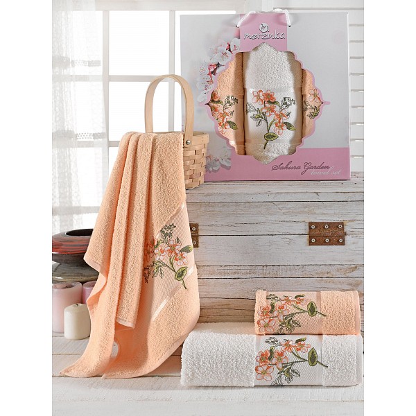 

Набор полотенец для ванной Sakura Garden, Белый;оранжевый, Sakura Garden