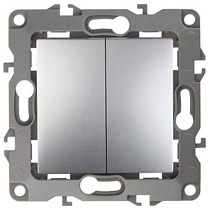 Переключатель двухклавишный без рамки Эра 12 12-1004-03 Переключатель двухклавишный без рамки Эра 12 12-1004-03